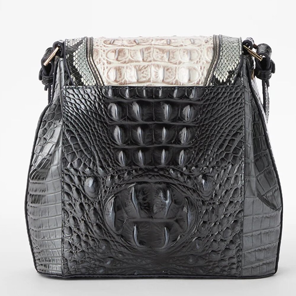 ✅ Brahmin MARGO CHARCOAL NOTTINGHAM Leather Satchel ✨NWT, COA, DUST BAG - Picture 4 of 16